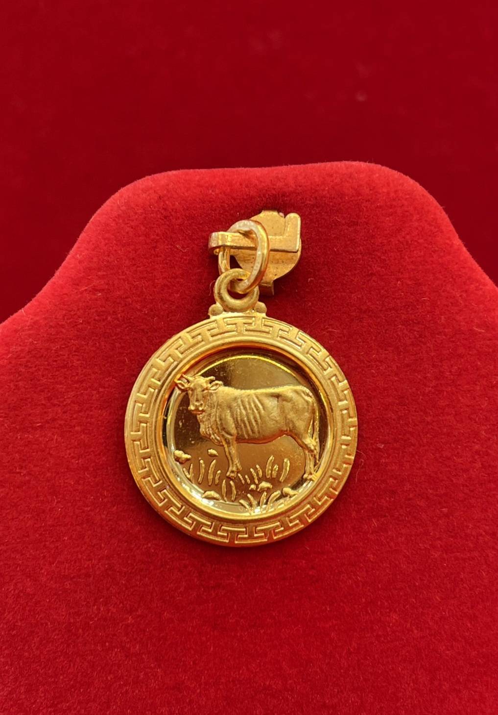 Ox Pendant, 23K Gold