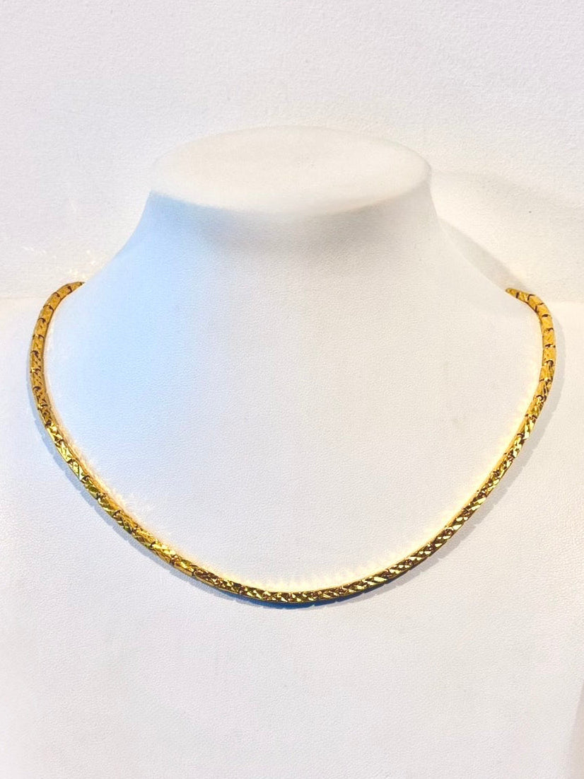 Bar Link Chain, Diamond-Cut, 24K Gold