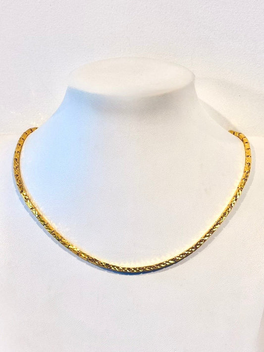 Bar Link Chain, Diamond-Cut, 24K Gold