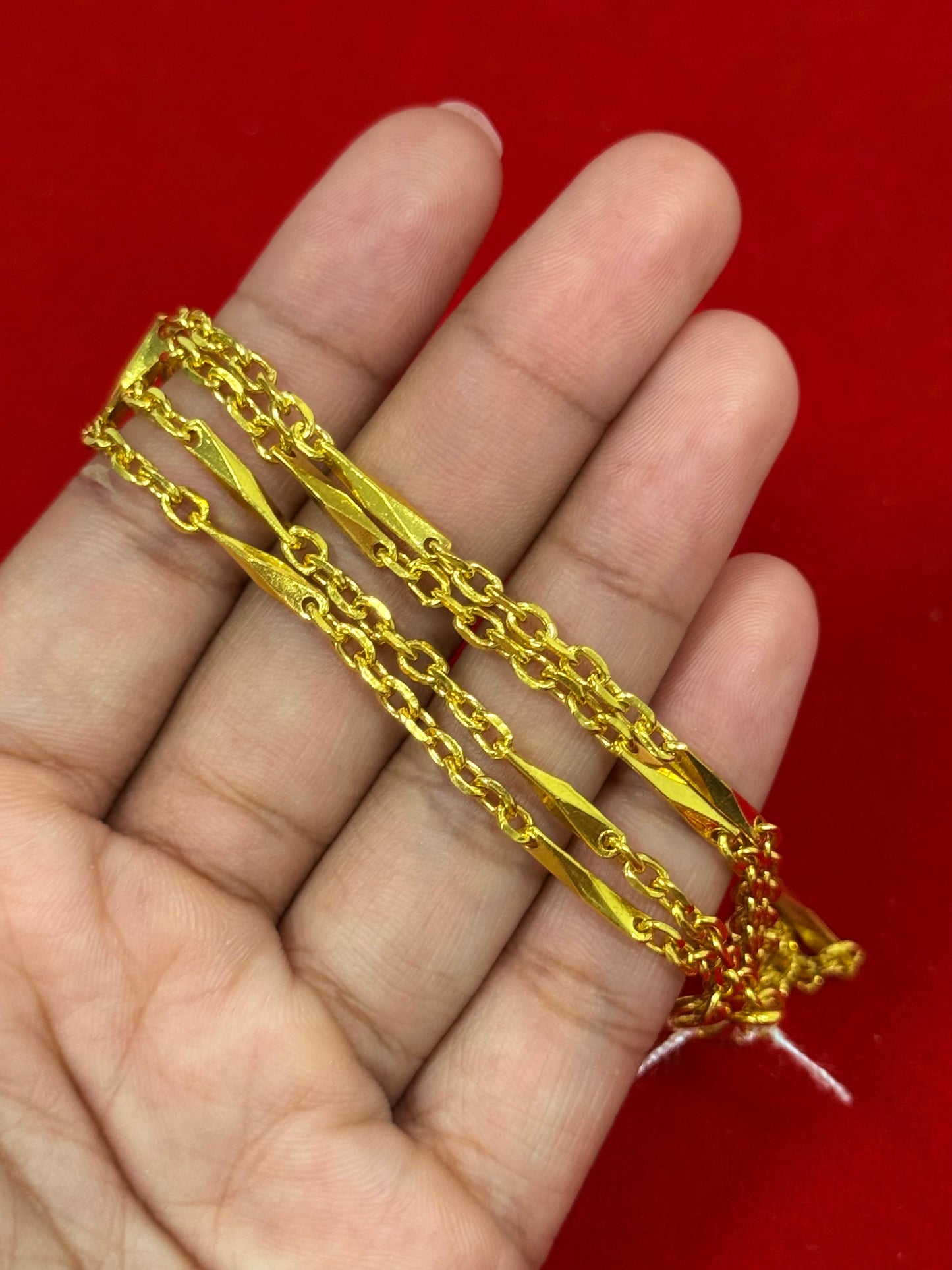 Mixed Link Chain, 24K Gold