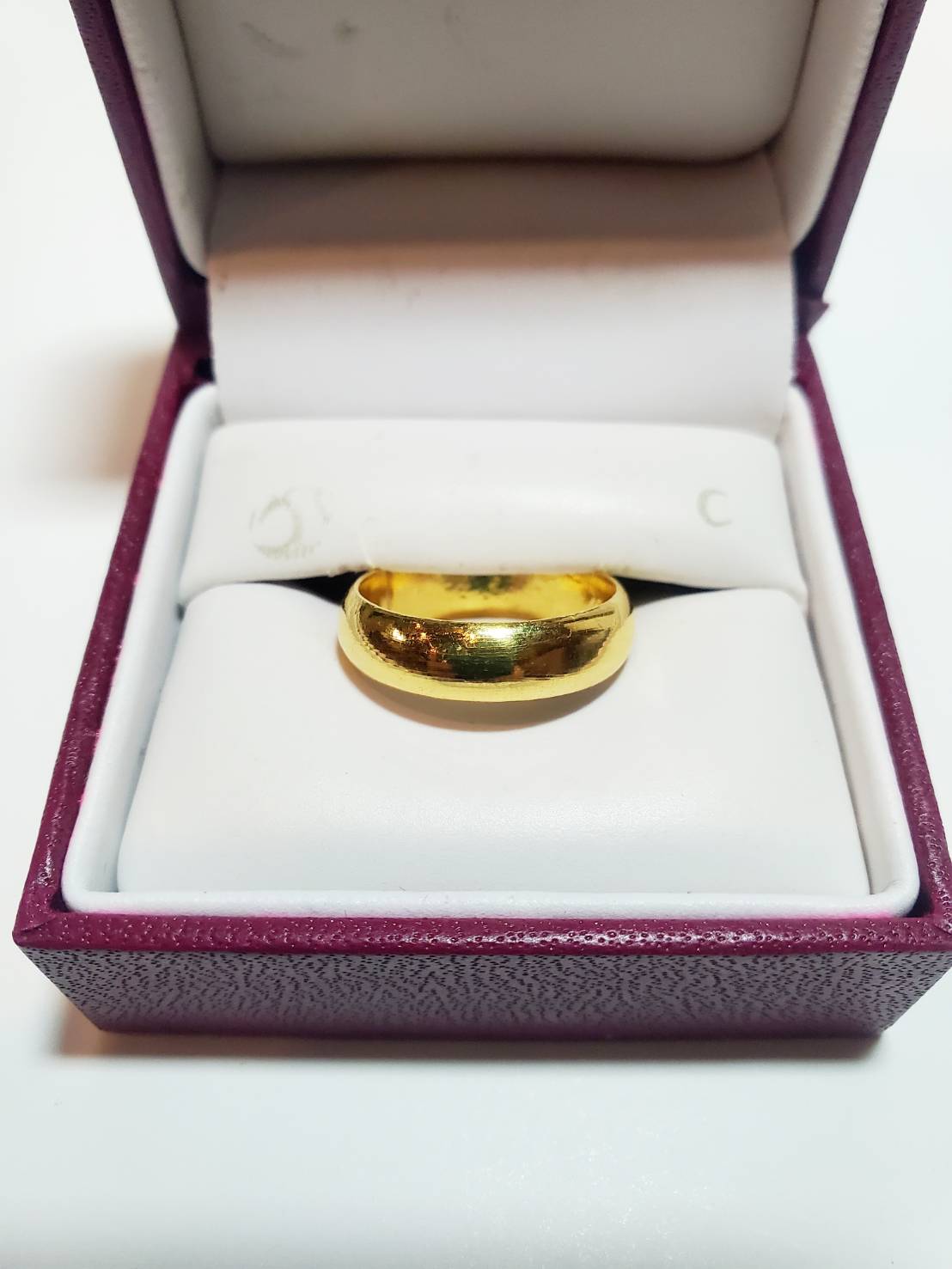 23K Thai Gold Round Wedding Band Ring