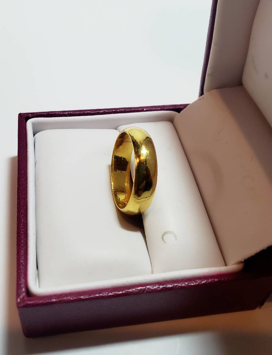 23K Thai Gold Round Wedding Band Ring