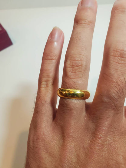 23K Thai Gold Round Wedding Band Ring