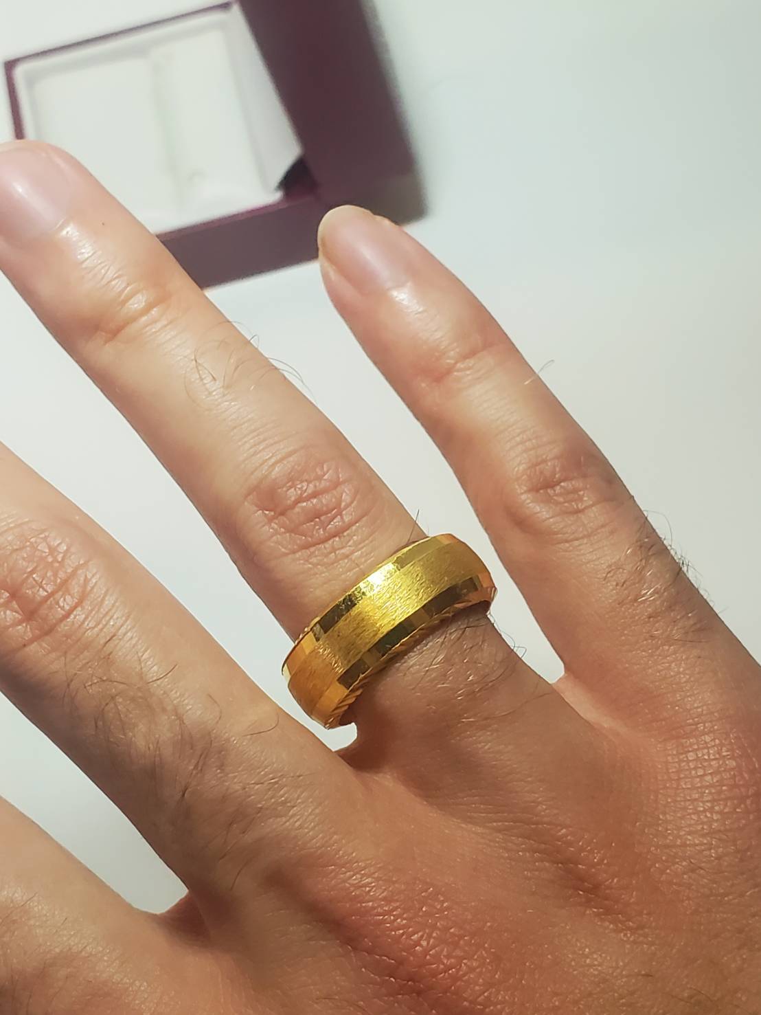 23K Thai Gold Textured Band Ring