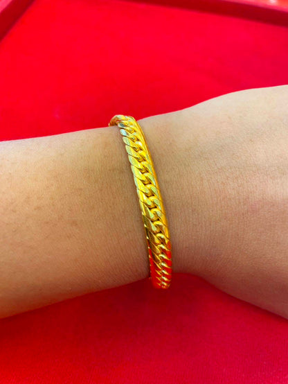 Tight Cuban Bracelet, 23K Gold