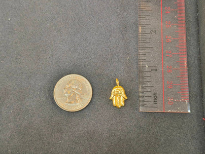 Hamsa Pendant, 24K Gold