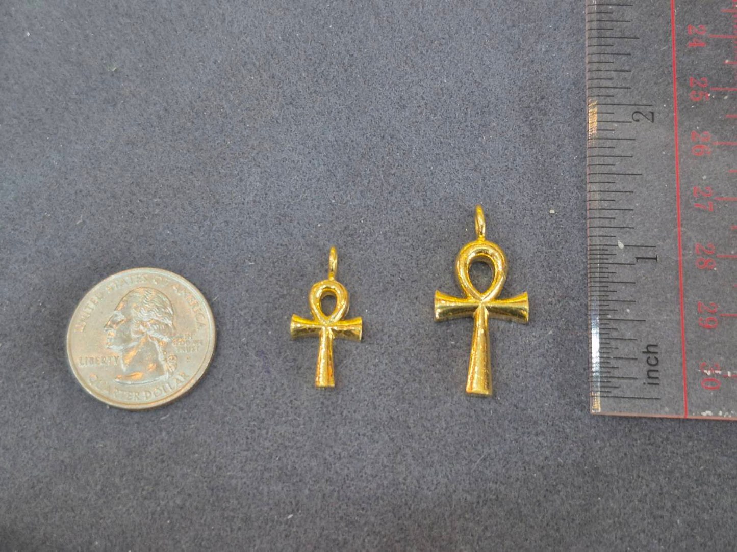 Egyptian Ankh Pendant, 24K Gold