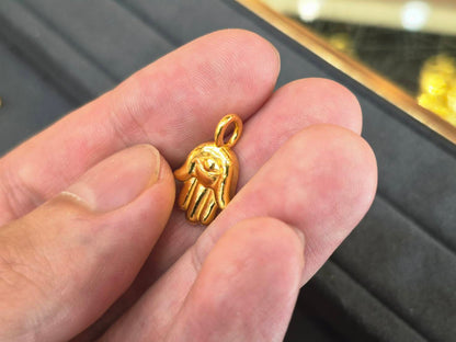 Hamsa Pendant, 24K Gold