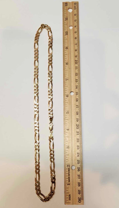 21“ Figaro Chain, 14K Gold
