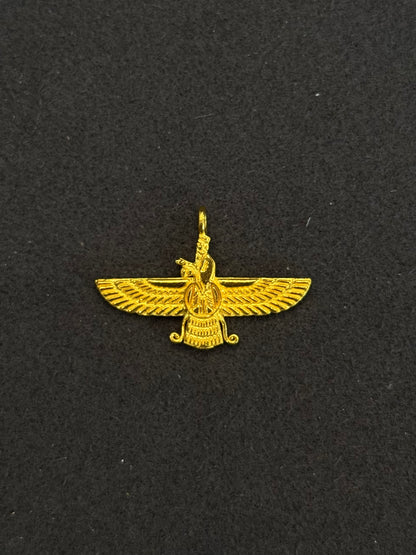 Asho Faravahar Pendant, 24K Gold