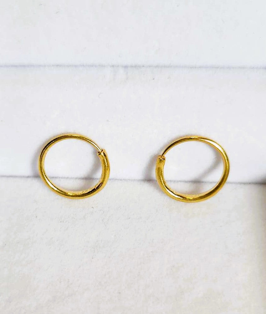 Simple Hoop Earring, 23K Gold