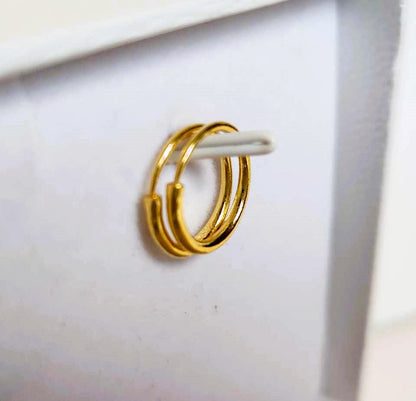 Simple Hoop Earring, 23K Gold