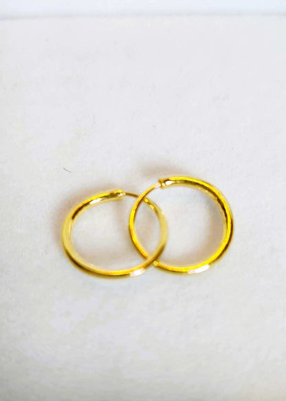 Simple Hoop Earring, 23K Gold