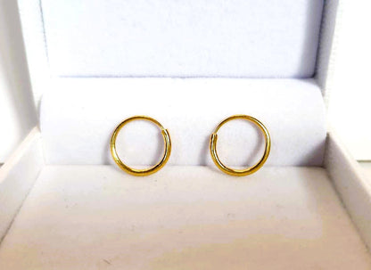 Simple Hoop Earring, 23K Gold