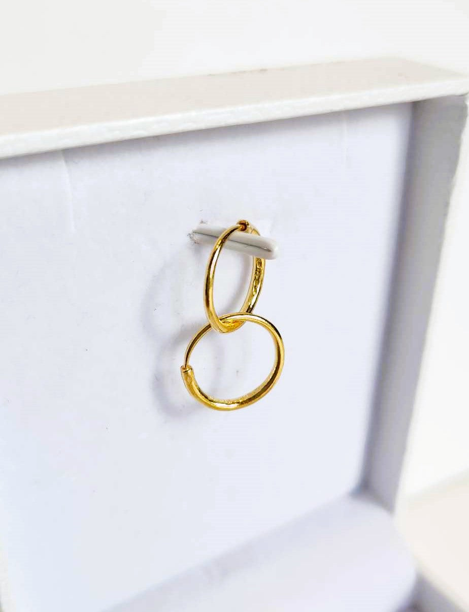 Simple Hoop Earring, 23K Gold