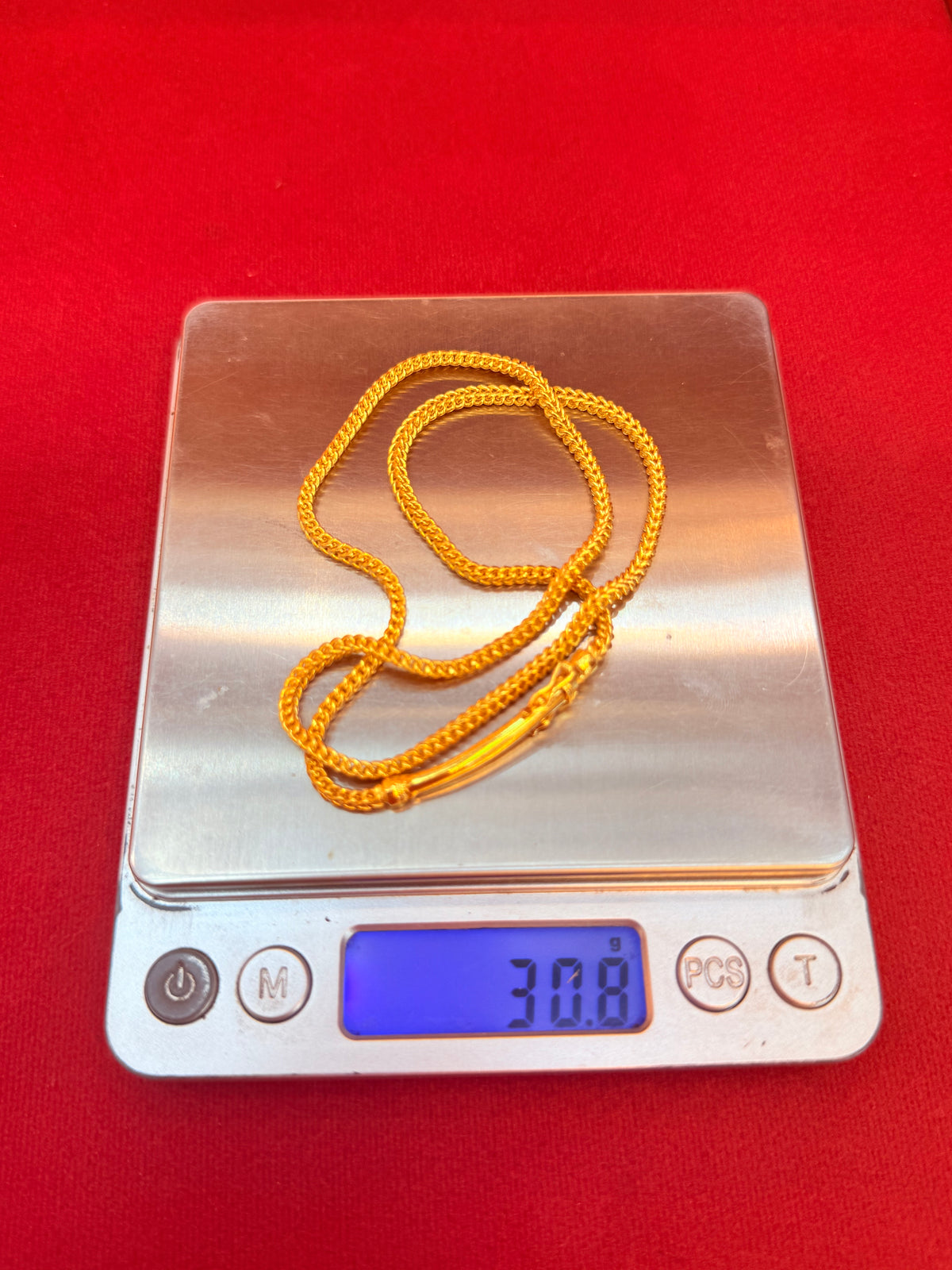 30.8g, 19”, Classic Franco Chain, 24K Gold