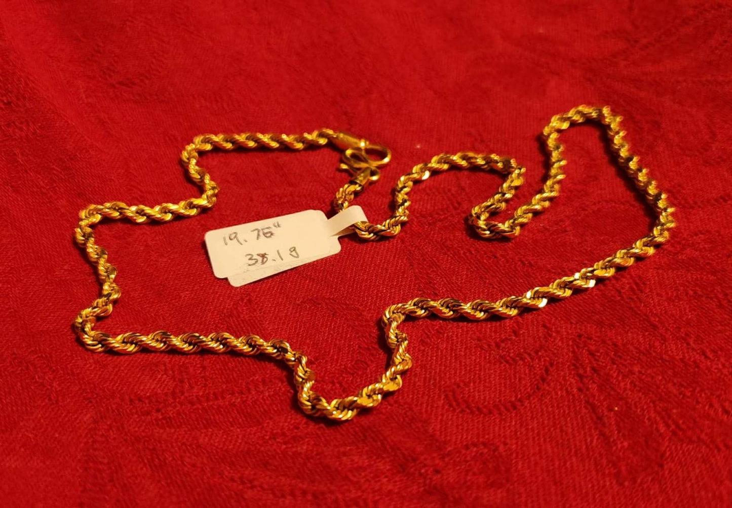 Rope Chain, 22k Gold, 38.1g