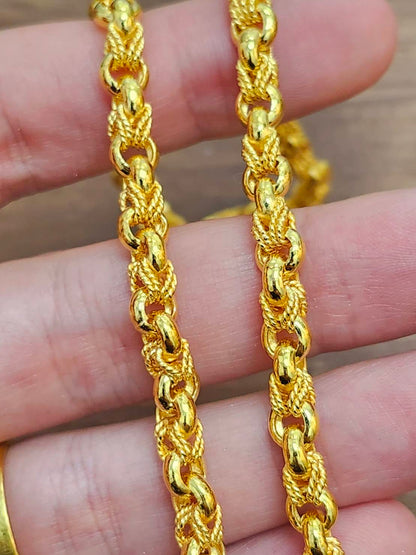 Tiger Link Chain, 24K Gold