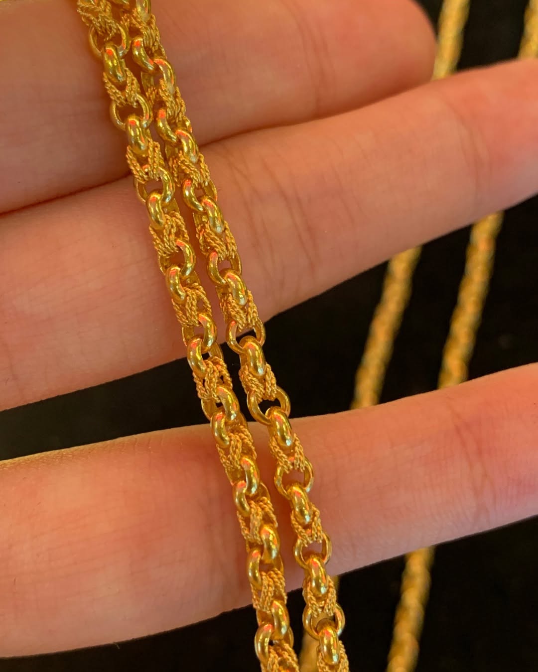 Tiger Link Chain, 24K Gold