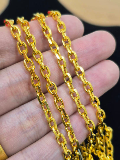 Round Anchor Chain, 24K Gold