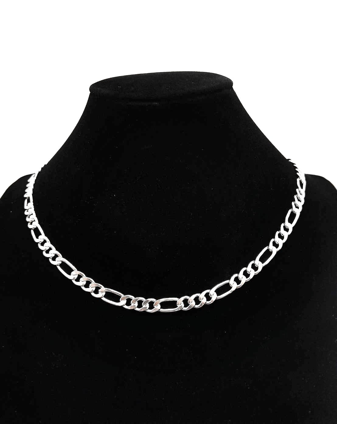 Heavy Figaro Chain, Sterling Silver