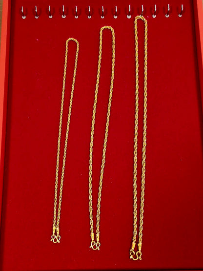 Rope Chain, 24K Gold