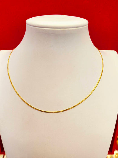 Tight Curb Necklace, 23K Gold