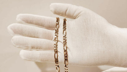 21“ Figaro Chain, 14K Gold