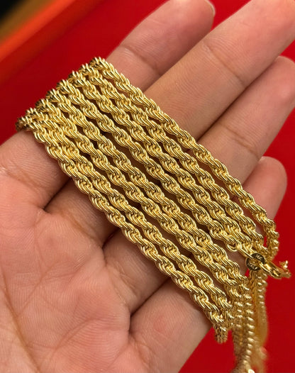 Rope Chain, 14k Gold, 3mm