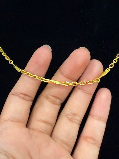 Mixed Link Chain, 24K Gold