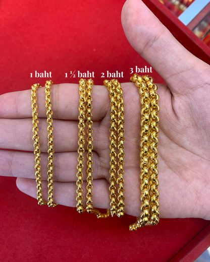 Rolo Chain, 24K Gold