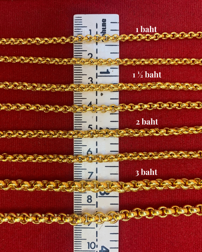 Rolo Chain, 24K Gold