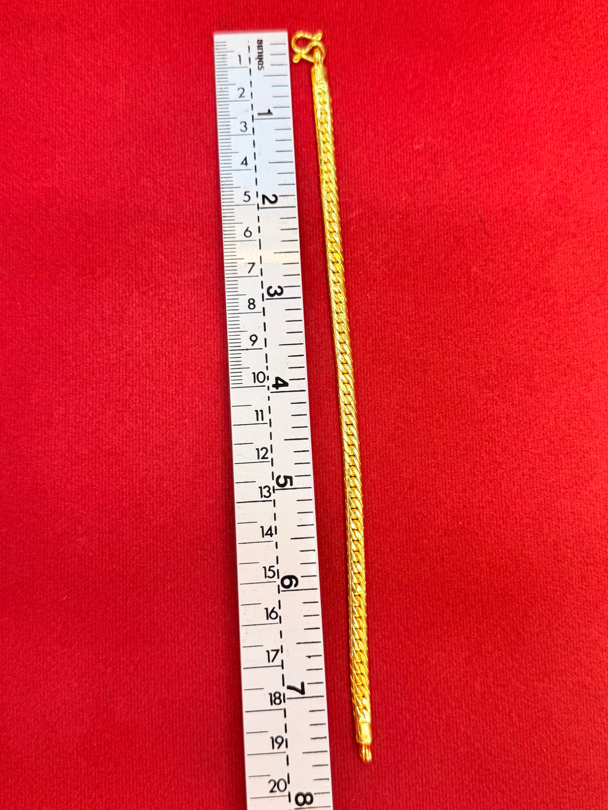 22.8g, 7.5”, Tight Cuban Bracelet, 23K Gold