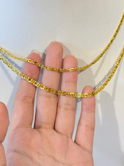 Horse Eye Chain, 24K Gold