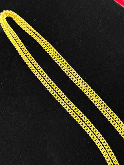 Cable Link Chain, 24K Gold