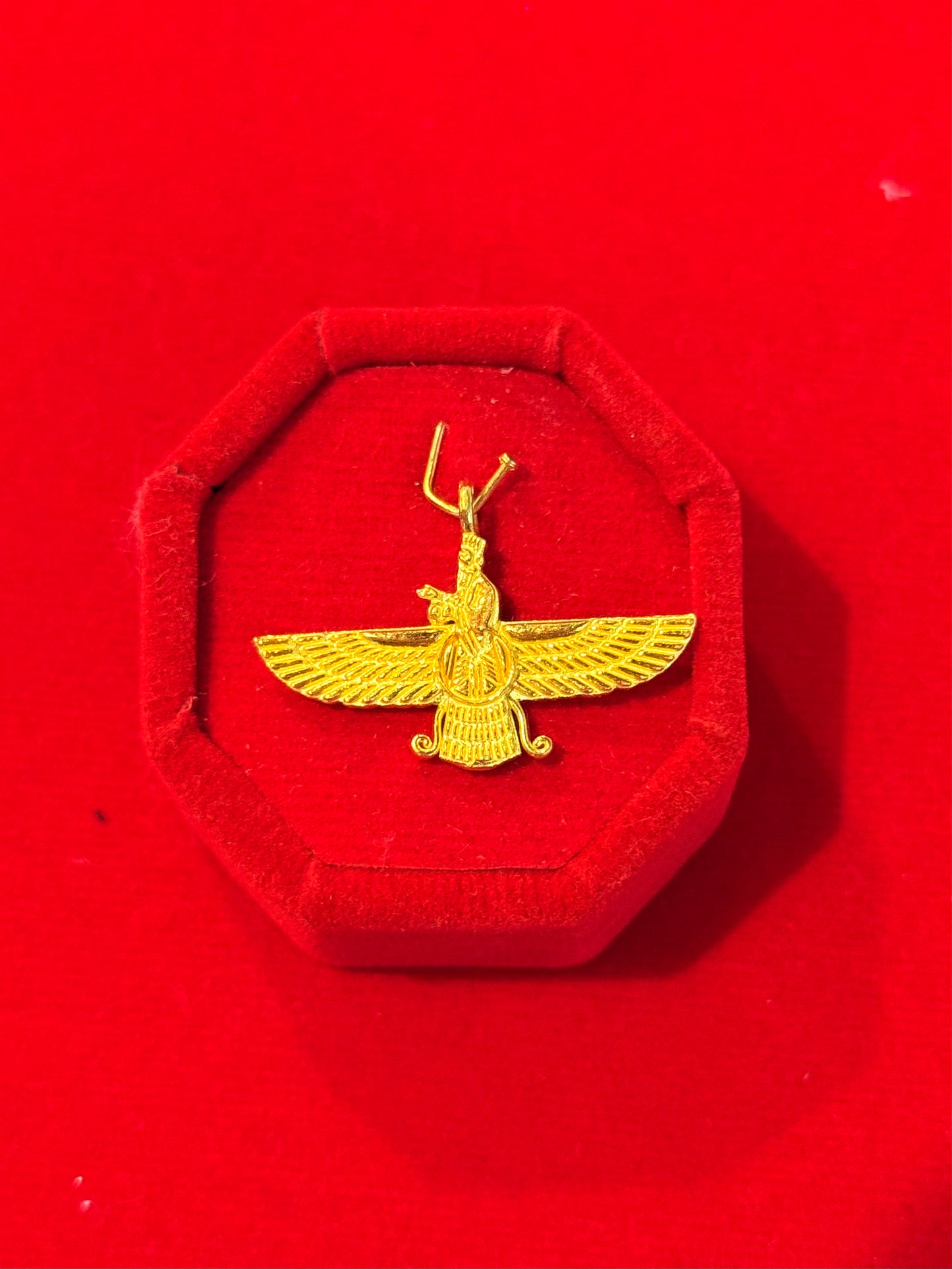 Asho Faravahar Pendant, 24K Gold
