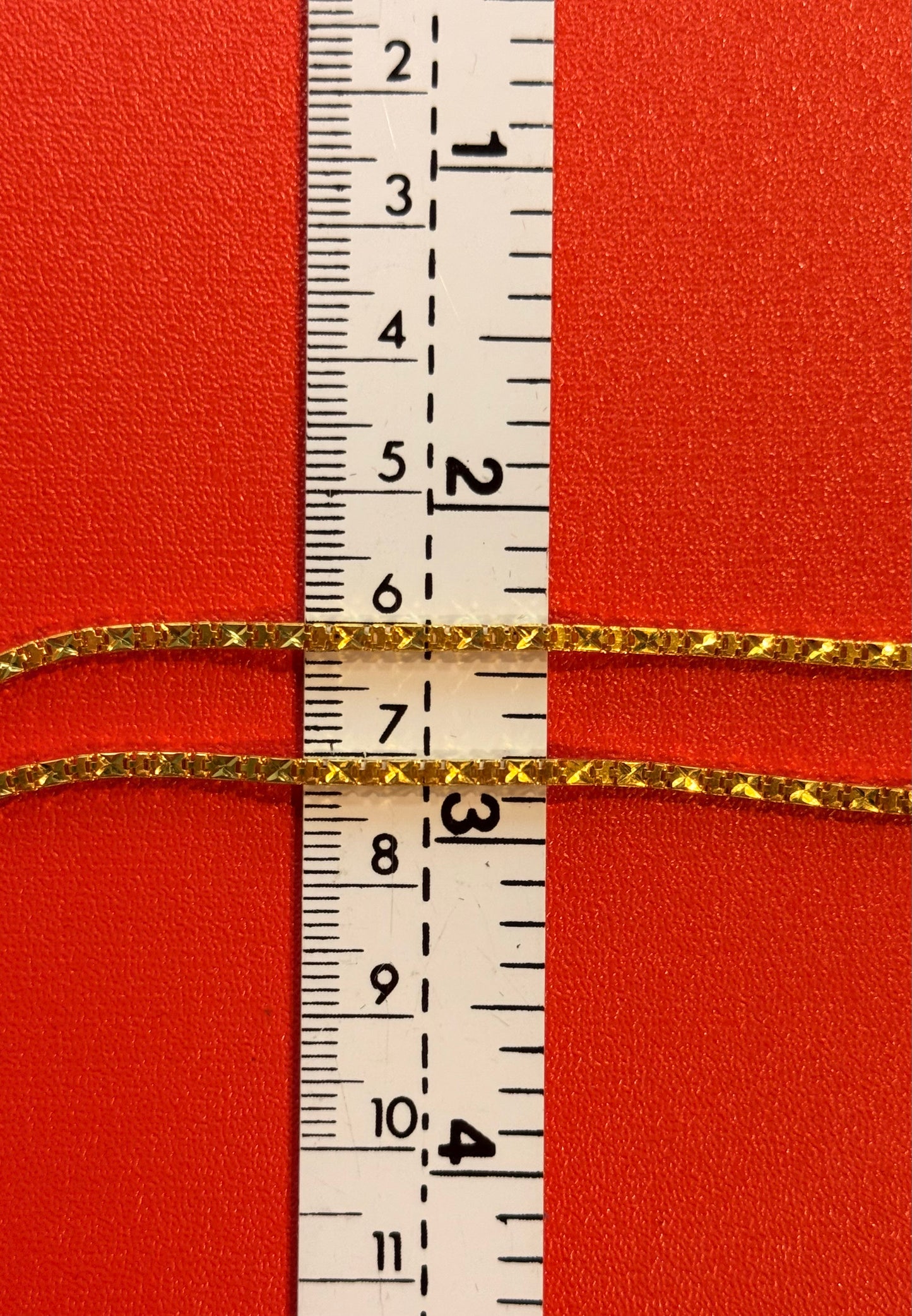 Diamond-Cut Box Link Chain, 23K Gold