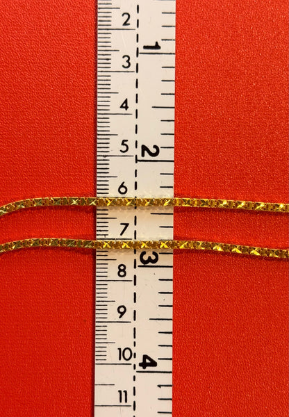 Diamond-Cut Box Link Chain, 23K Gold