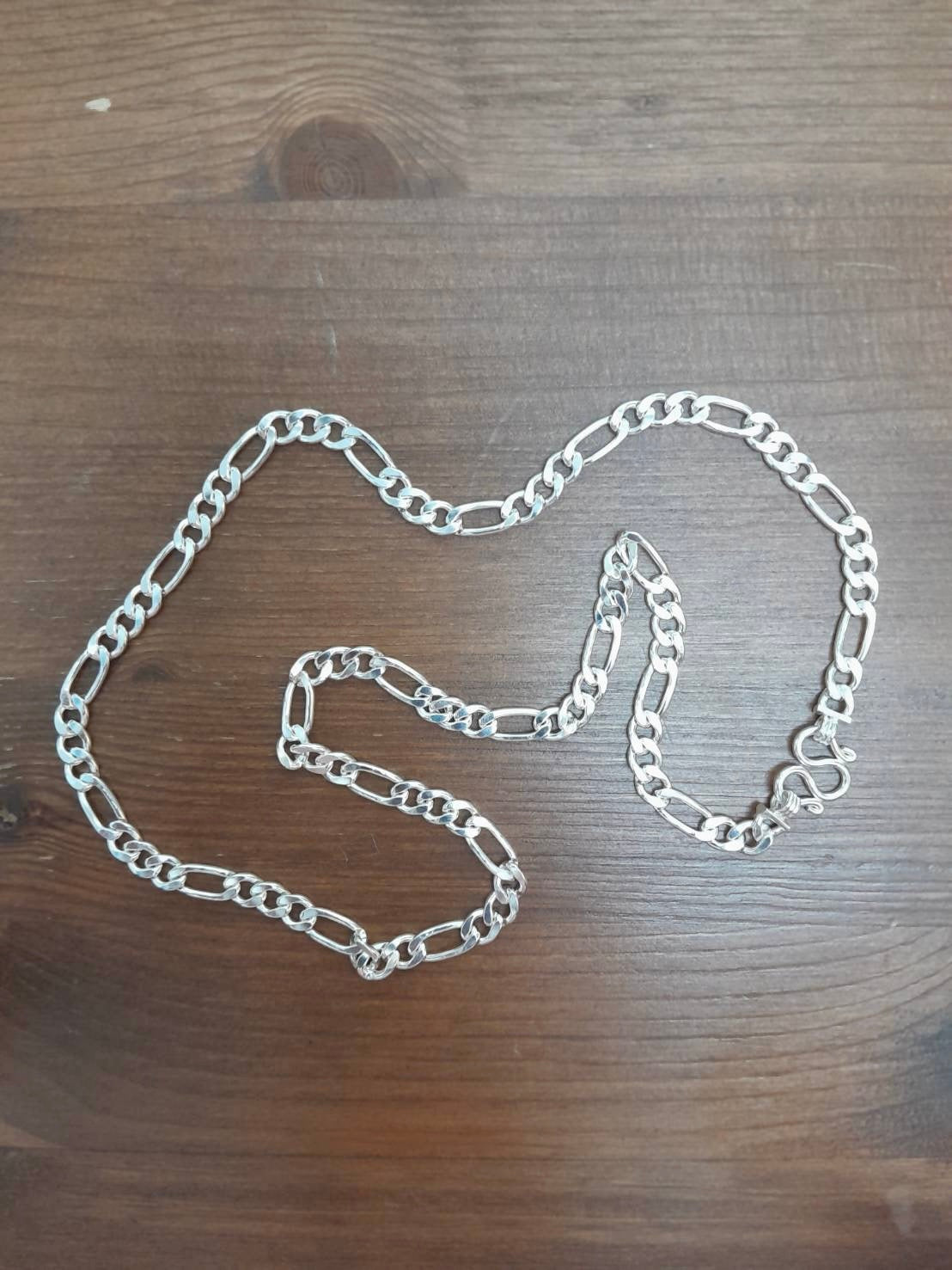 Heavy Figaro Chain, Sterling Silver