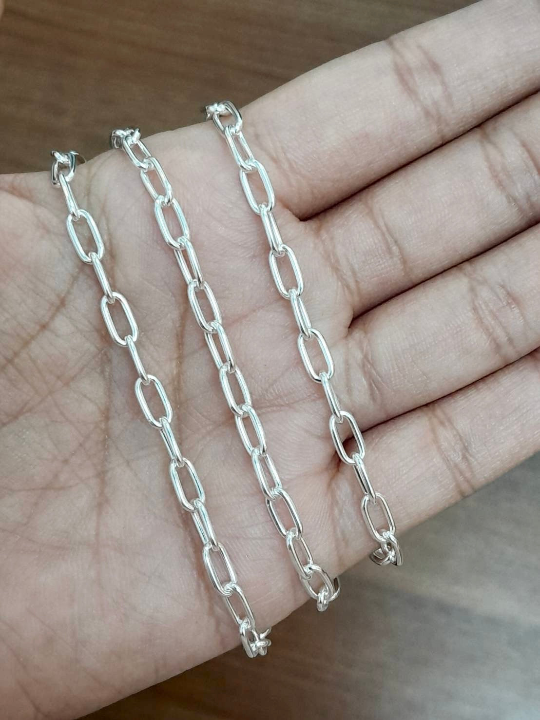 Paperclip Chain, Sterling Silver