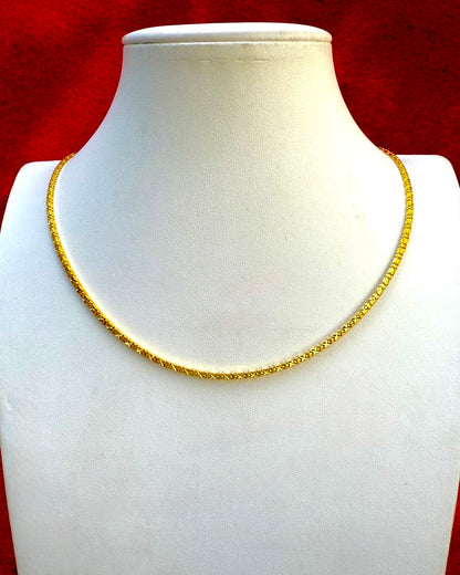 Diamond-Cut Box Link Chain, 23K Gold