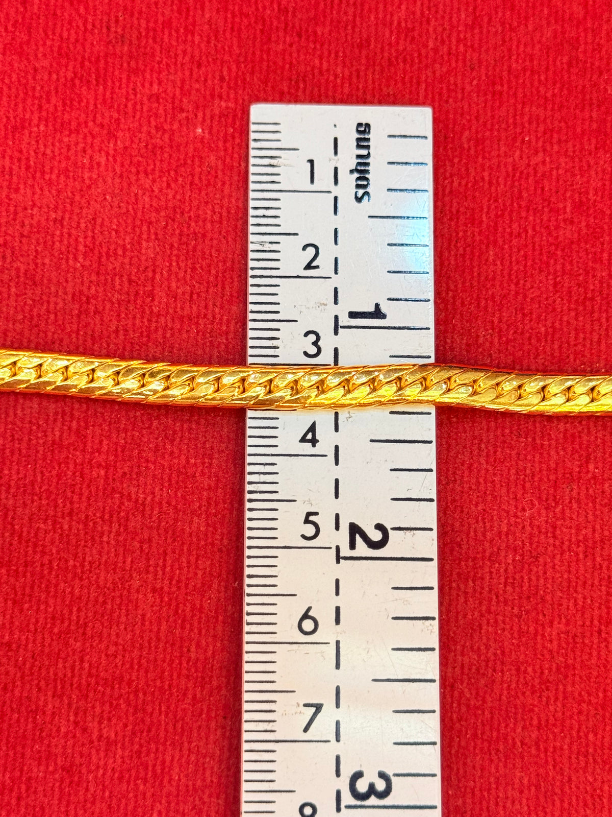 22.8g, 7.5”, Tight Cuban Bracelet, 23K Gold