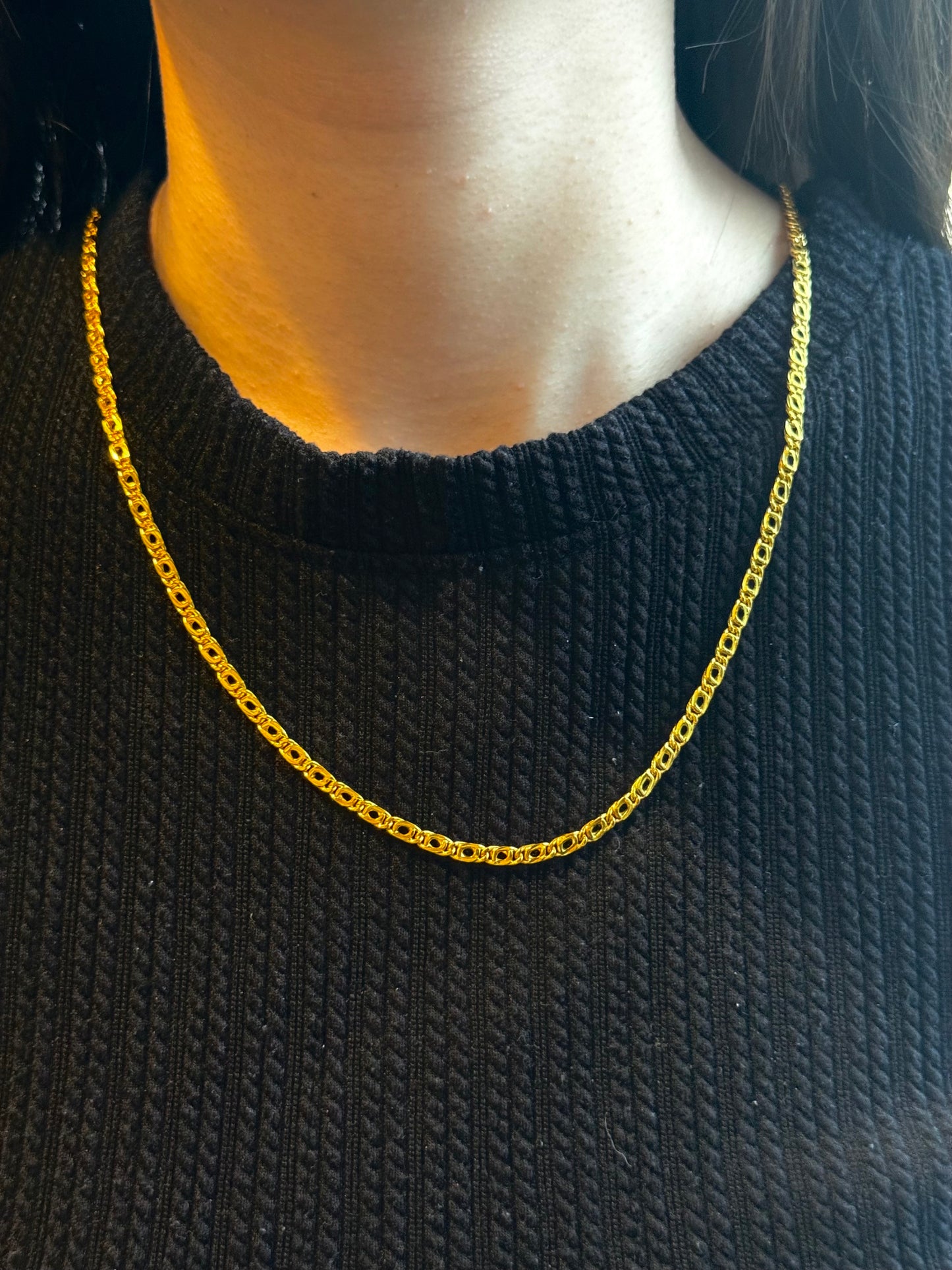 Horse Eye Chain, 24K Gold