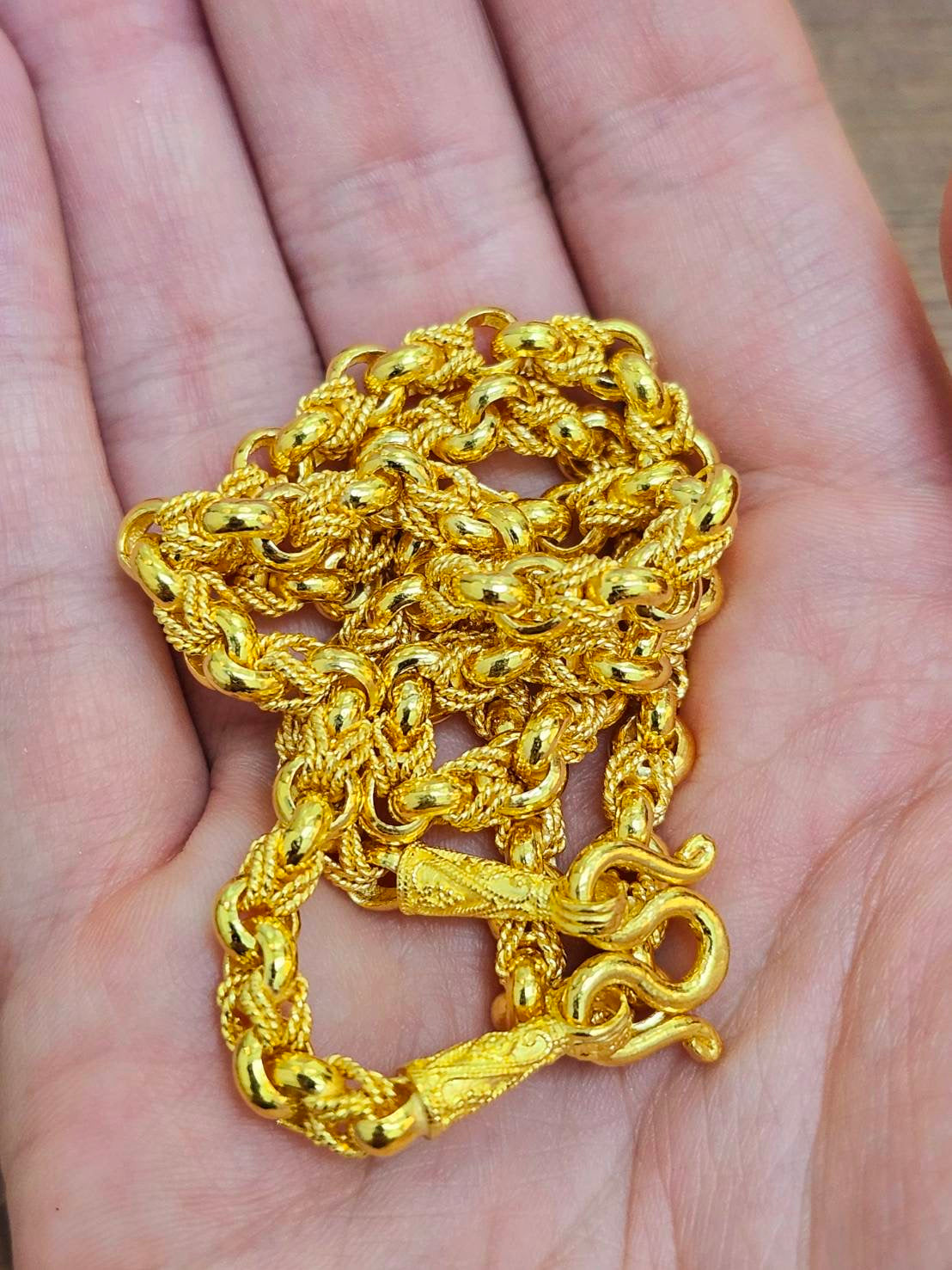 Tiger Link Chain, 24K Gold