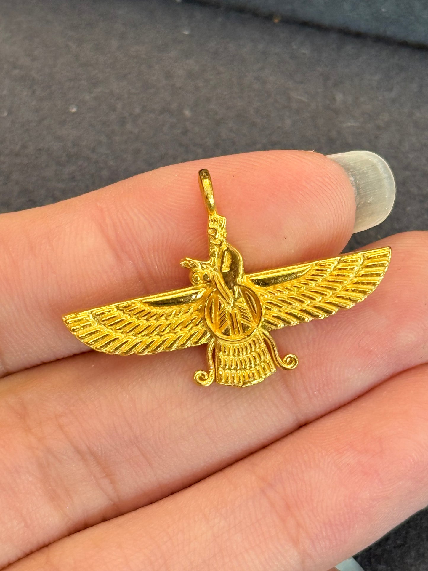 Asho Faravahar Pendant, 24K Gold
