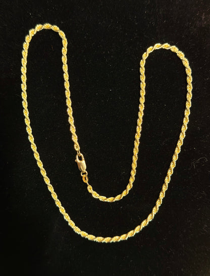 Rope Chain, 14k Gold, 3mm