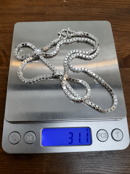 Tight Box Chain, Sterling Silver
