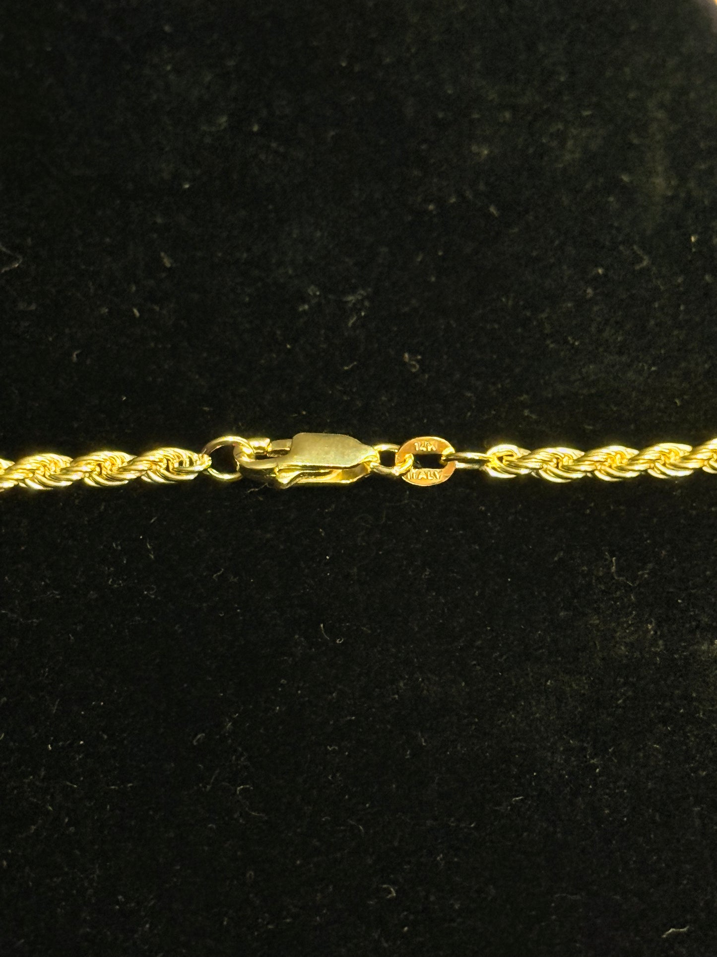 Rope Chain, 14k Gold, 3mm