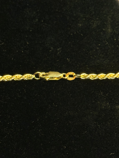 Rope Chain, 14k Gold, 3mm