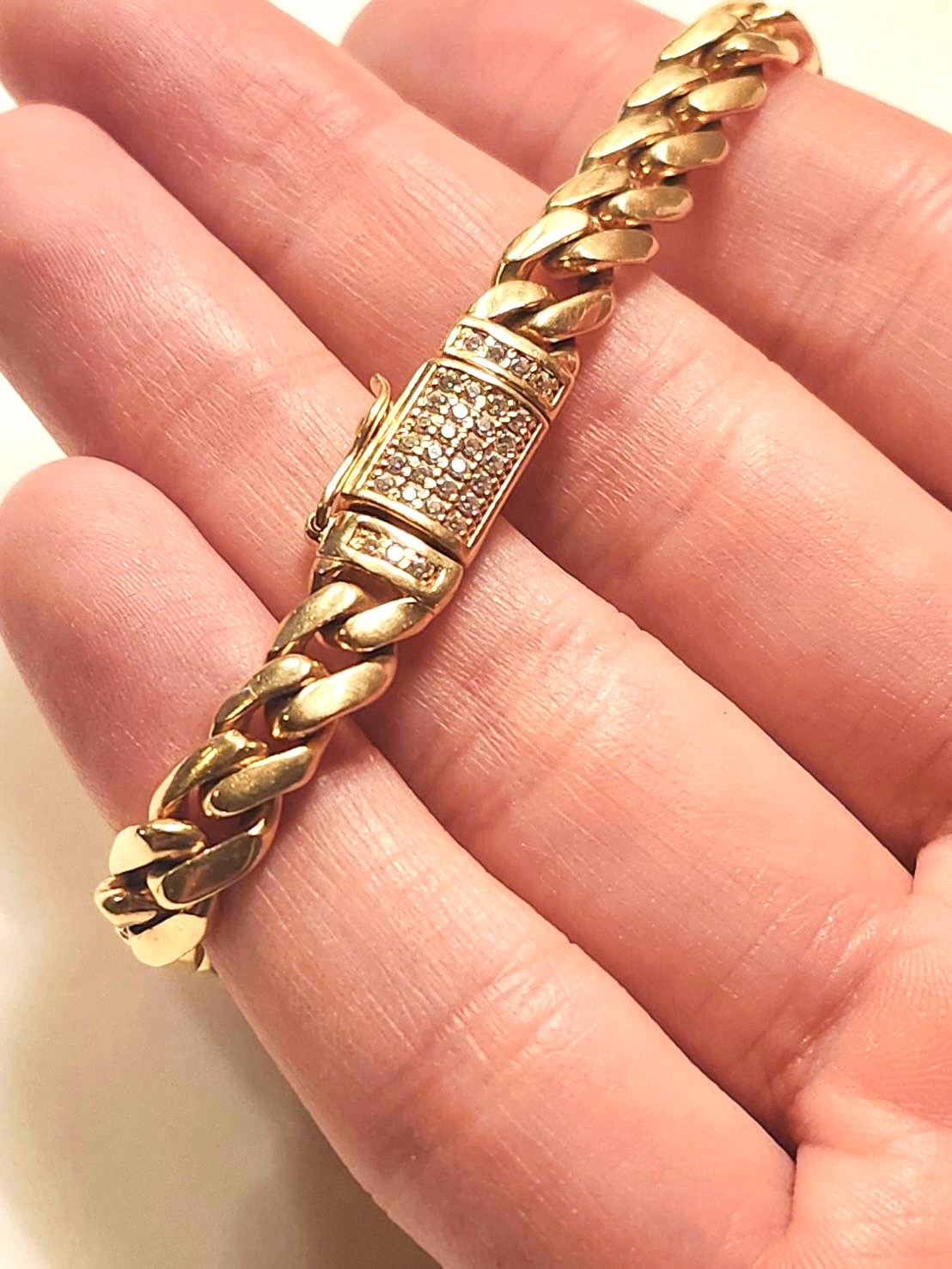 7.5", Cuban Bracelet, 18k Gold